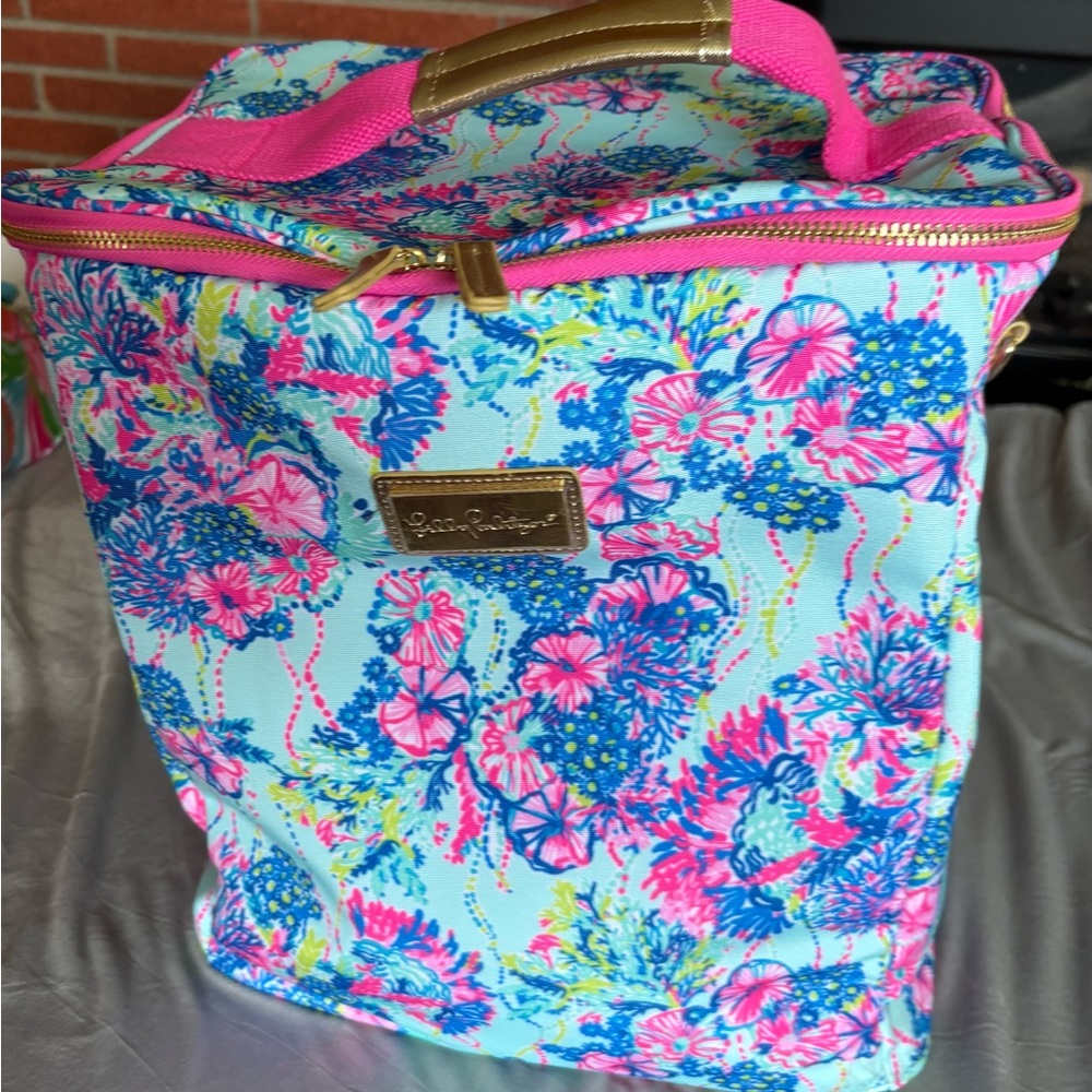 Lilly Pulitzer Floral Tote Bag - Pink and Blue